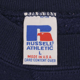 Vintage Russell Athletic Usa Flag Navy Blue Sweatshirt 1990S Size Large Made In USA