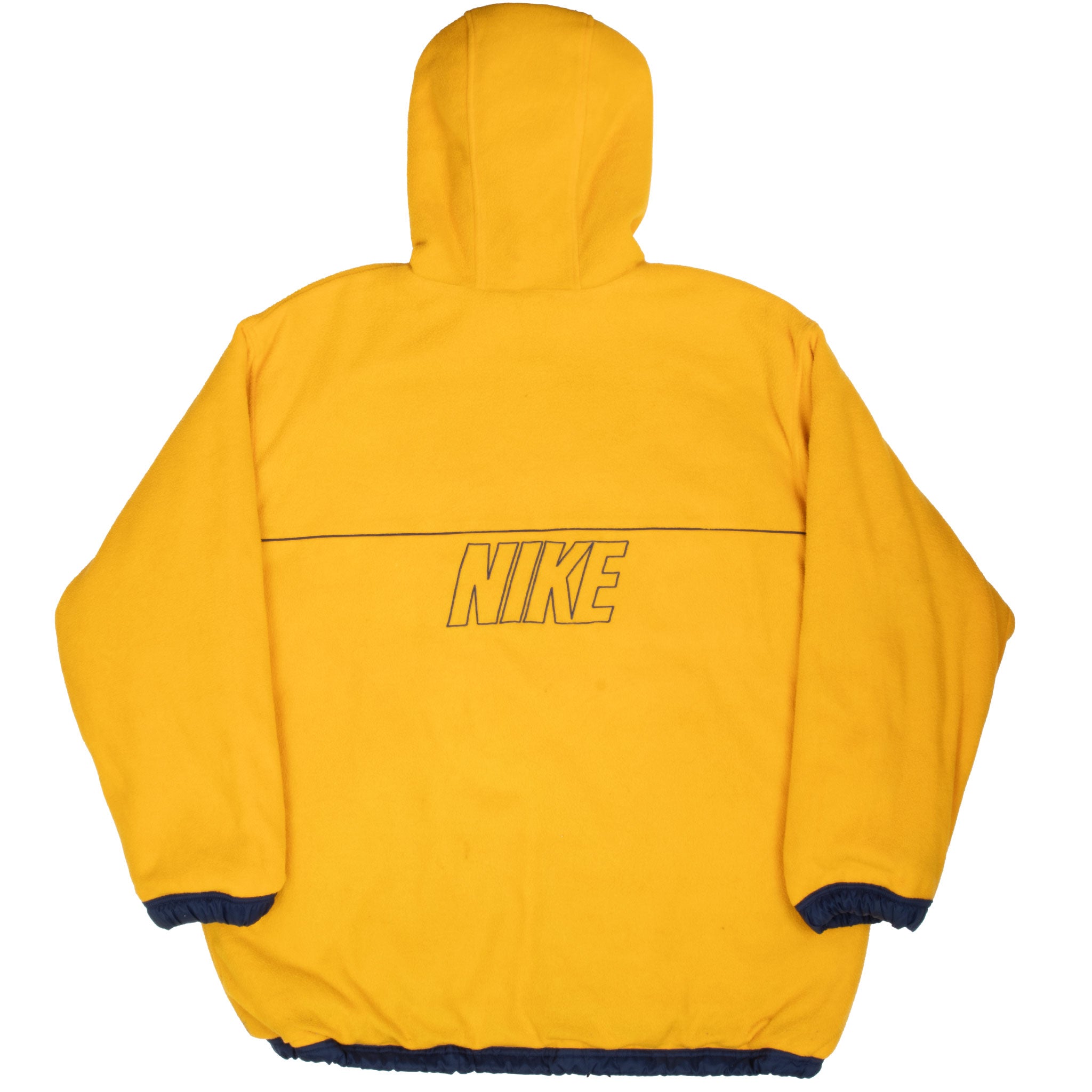 Vintage Nike Swoosh Yellow Blue Hooded Reversible Windbreaker Jacket 2000S Size XL