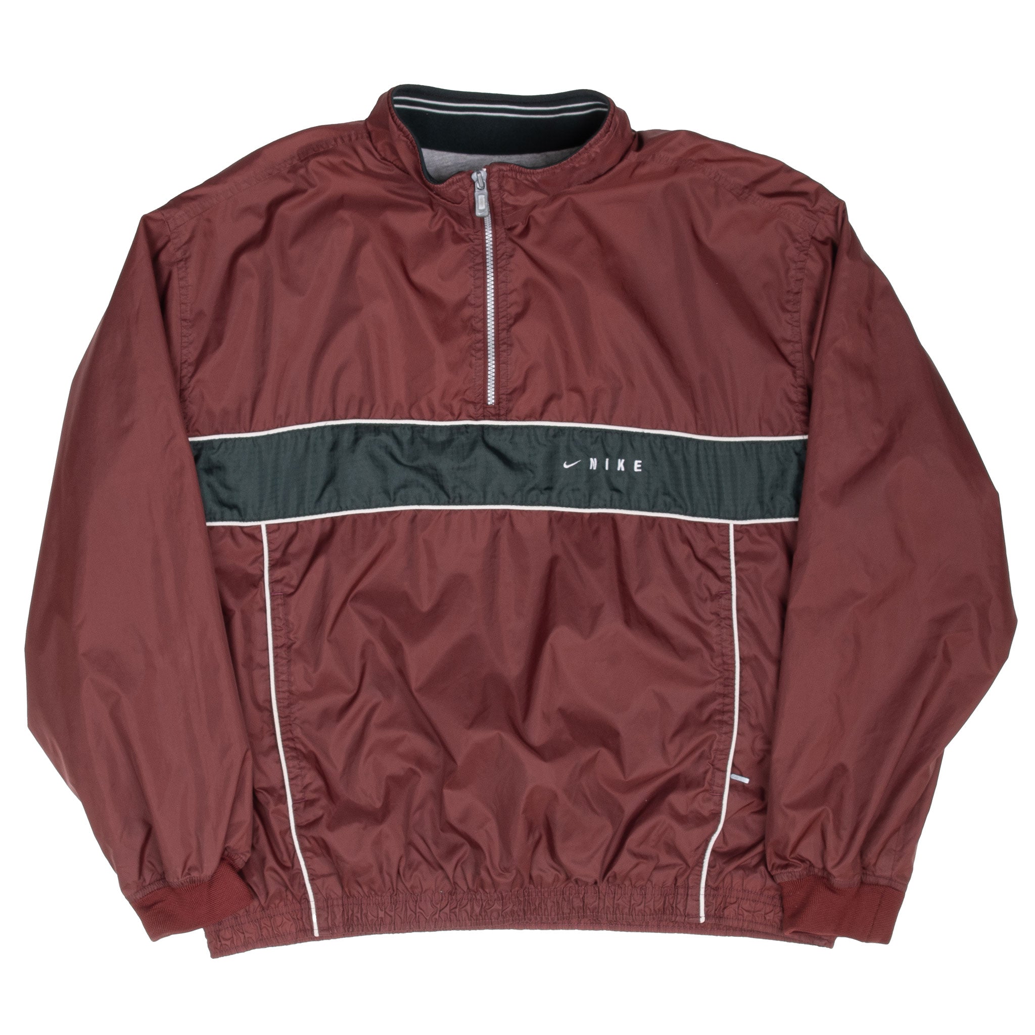Vintage Nike Burgundy Pullover Windbreaker Jacket 1990S Size XL
