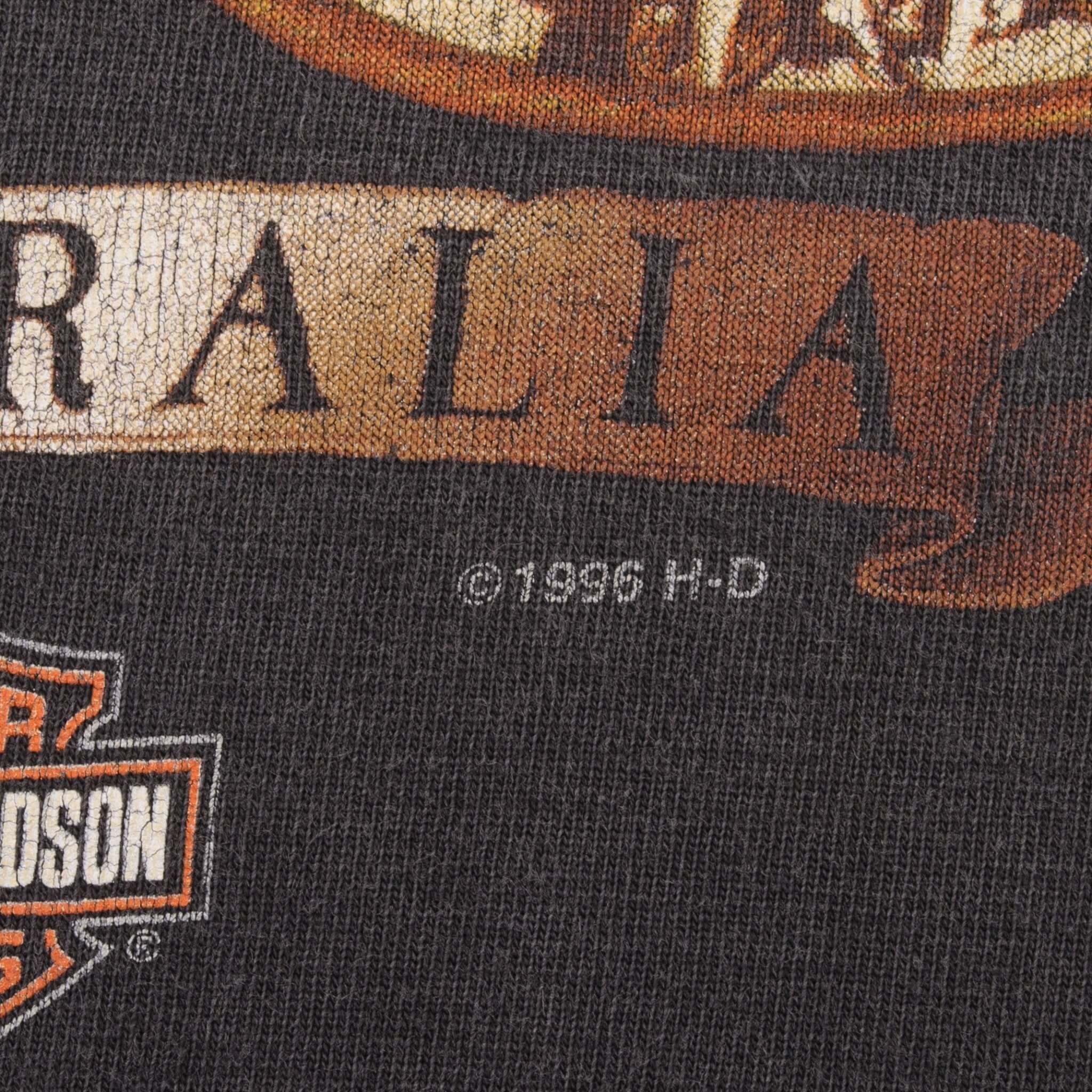 Vintage Harley Davidson Australia 1996 Size Large With Single Stitch Sleeves
