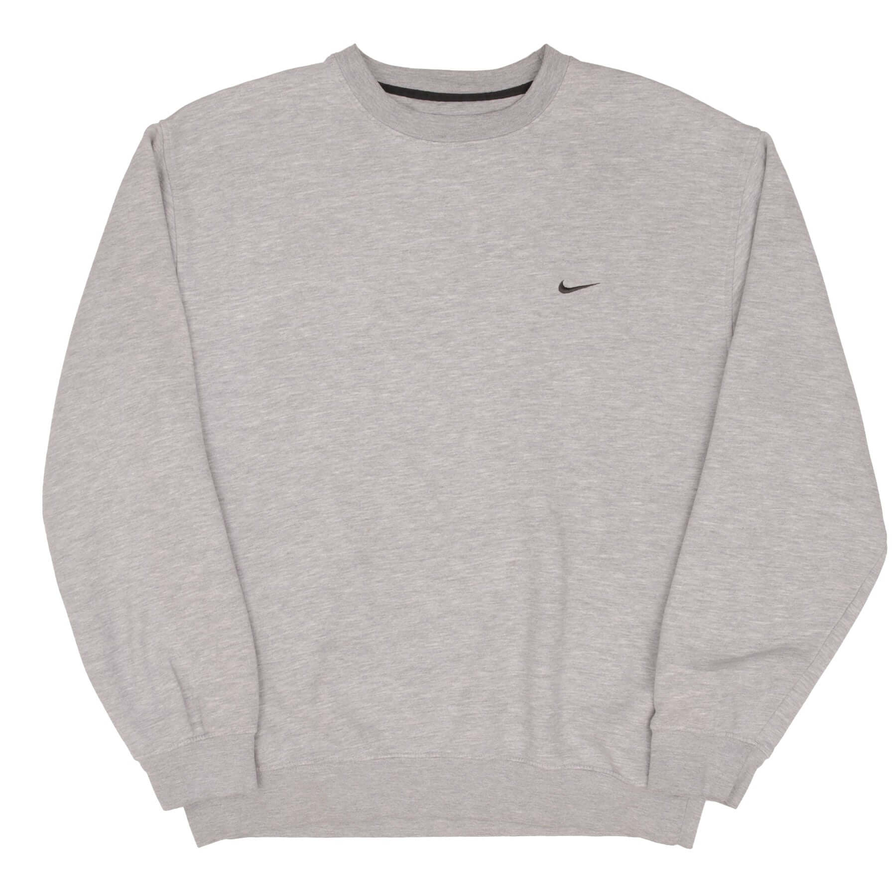 VINTAGE NIKE CLASSIC SWOOSH GRAY SWEATSHIRT 2000S SIZE LARGE