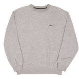 VINTAGE NIKE CLASSIC SWOOSH GRAY SWEATSHIRT 2000S SIZE LARGE