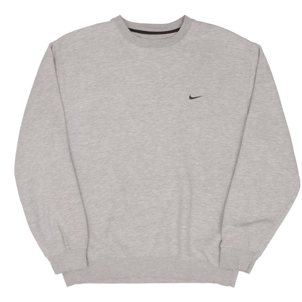 VINTAGE NIKE CLASSIC SWOOSH GRAY SWEATSHIRT 2000S SIZE LARGE