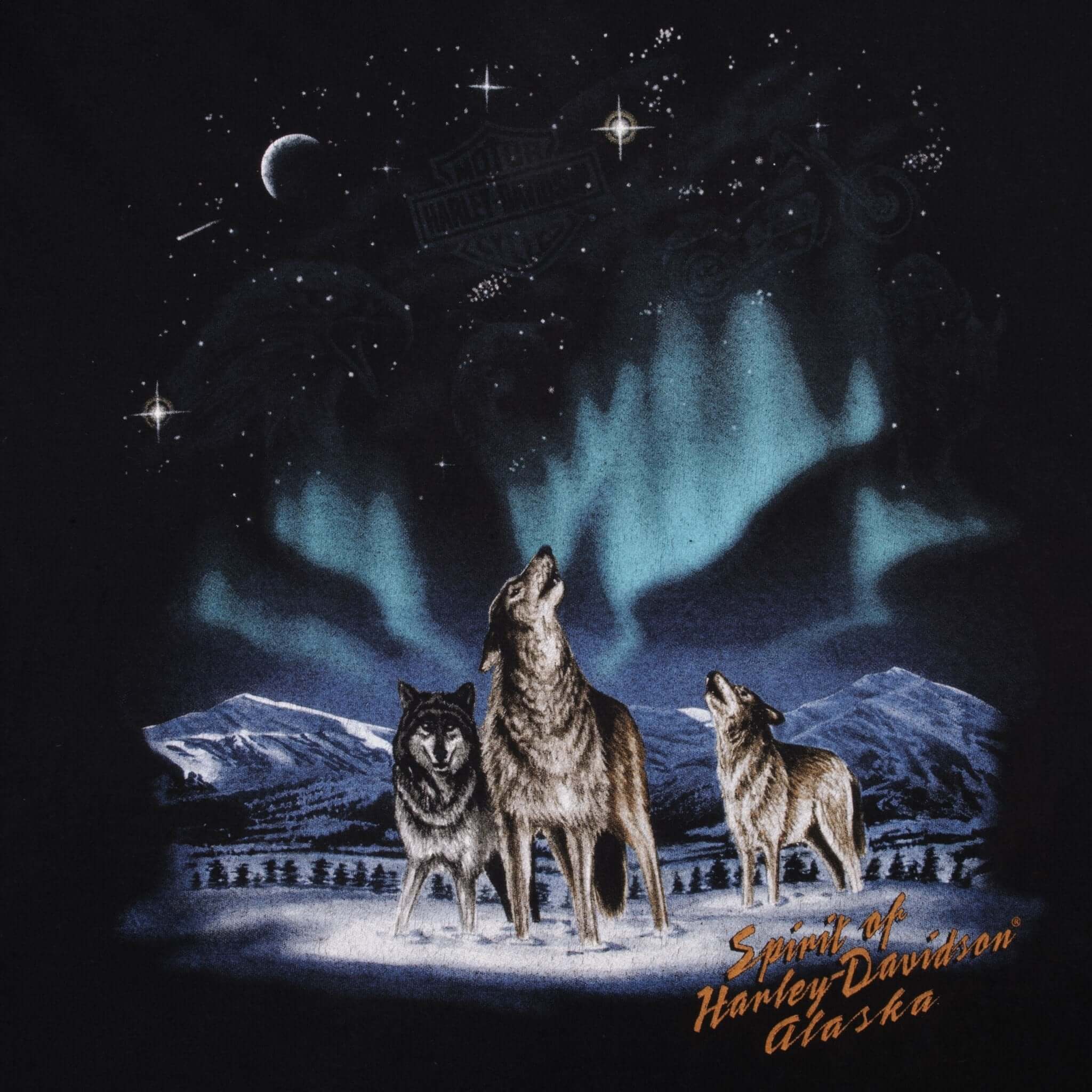 Vintage Harley Davidson Alaska Wolf Tee Shirt 2005 Size XL 