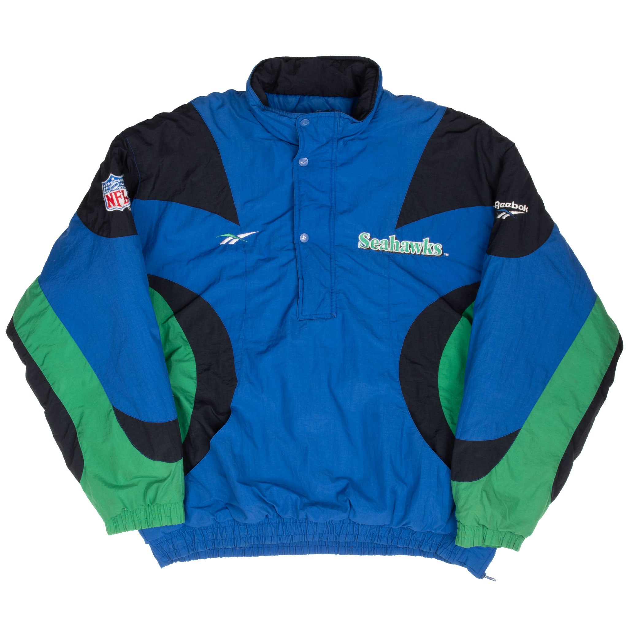 Vintage Nfl Seattle Seahawks Heavy Pullover Reebok Jacket Size XL 1990S