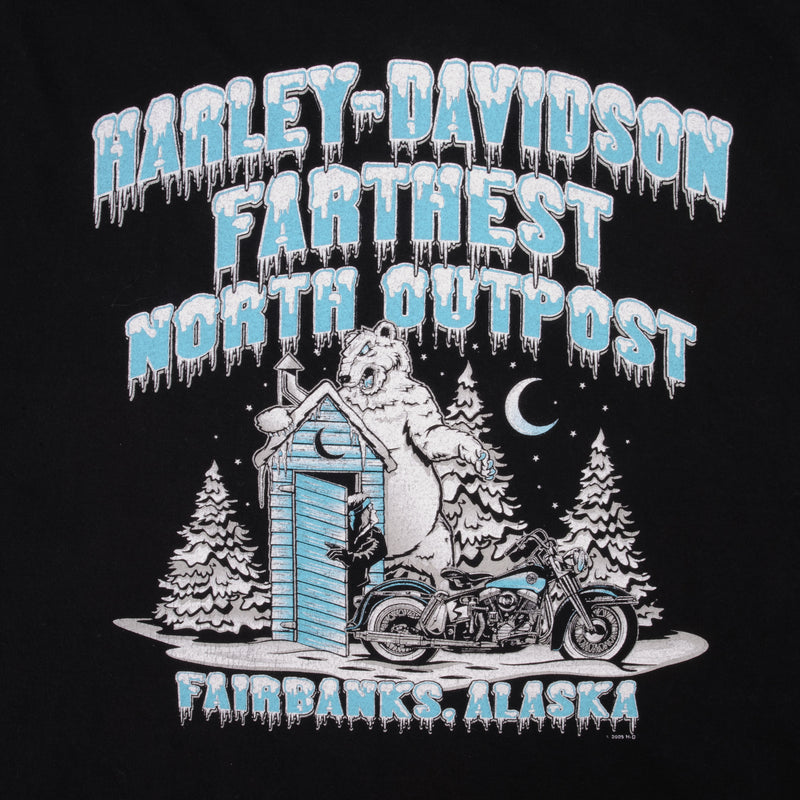 Vintage Harley Davidson Alaska Wolf Tee Shirt 2005 Size XL 