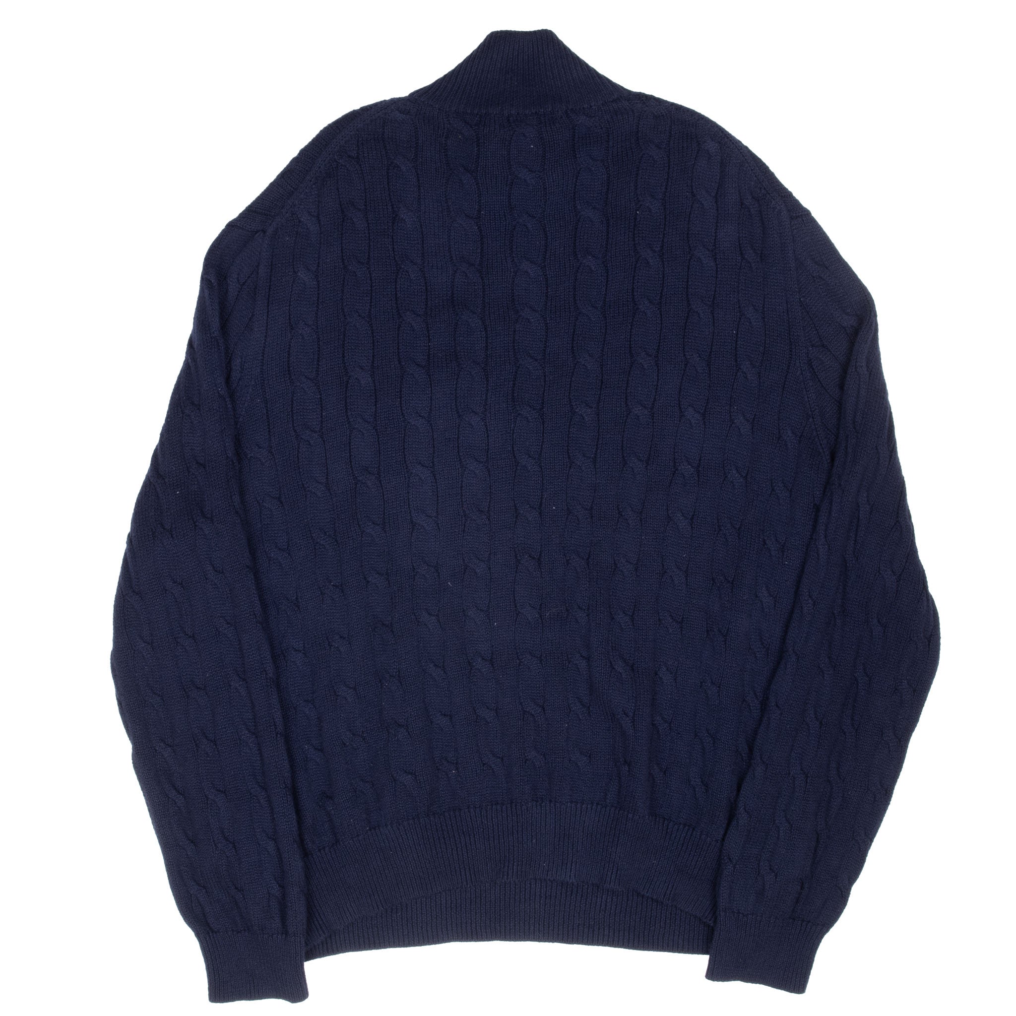 Vintage Polo Ralph Lauren Navy Blue Knit Quarter 1/4 Zip Sweater Size 2XL