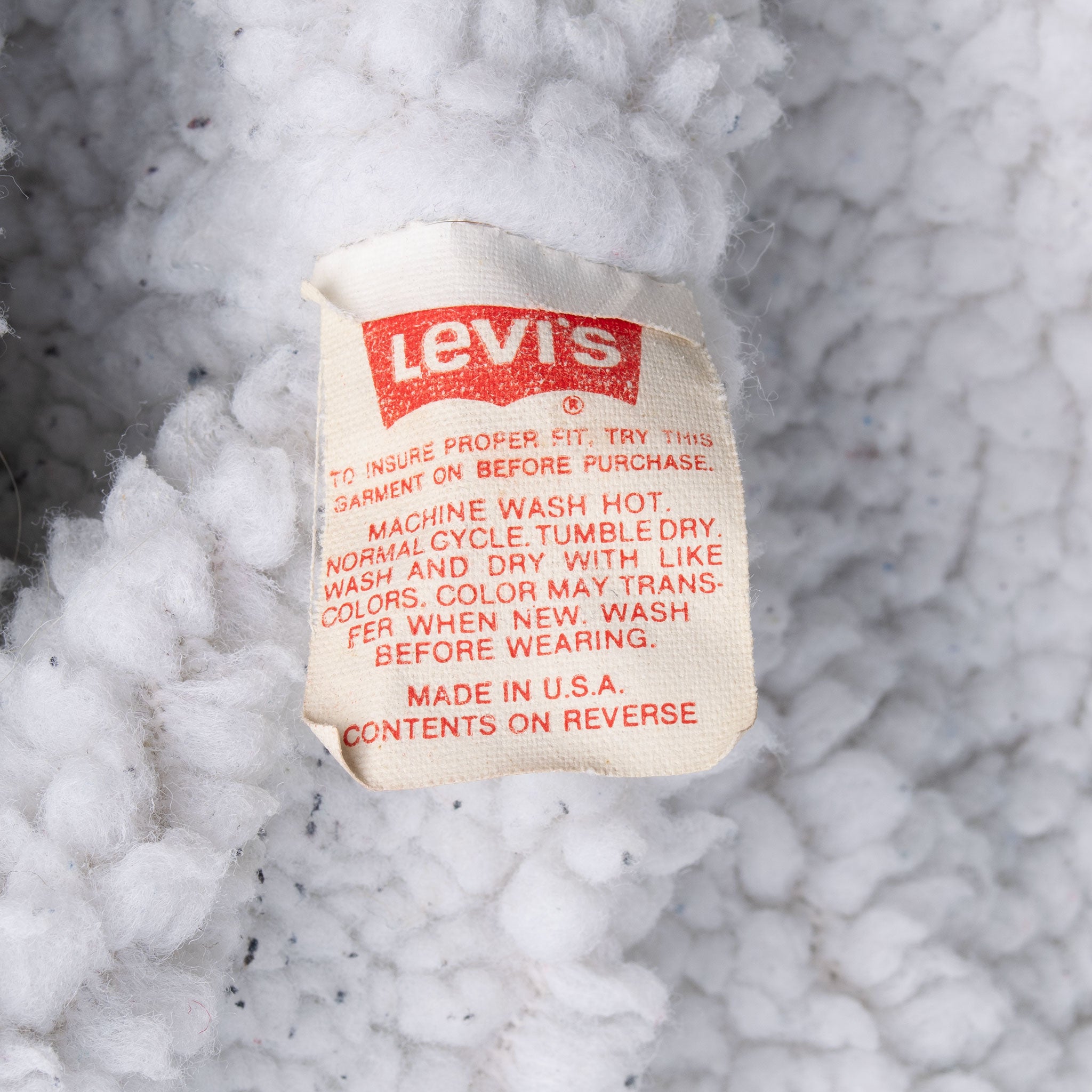 Vintage Levis Sherpa Trucker Blue Denim Jacket 1980S Size 42R Made In Usa