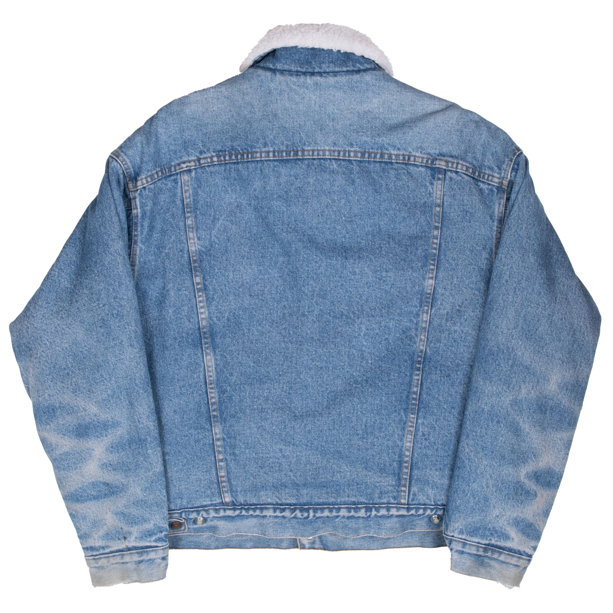 Vintage Levis Sherpa Trucker Blue Denim Jacket 1980S Size XL Made In Usa