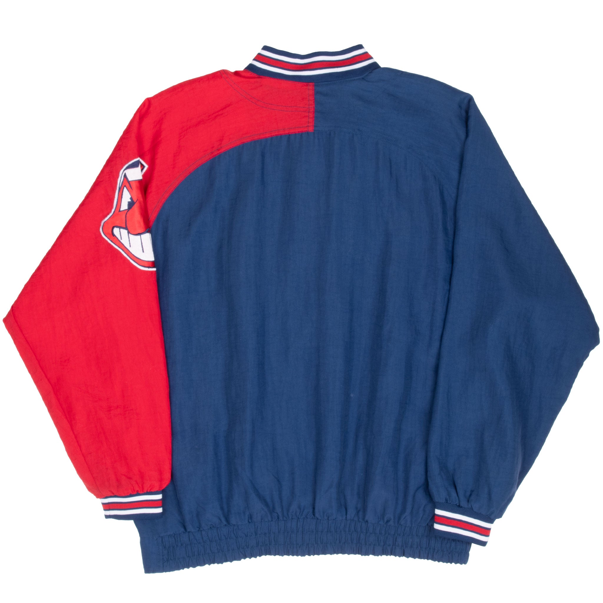 Vintage Mlb Cleveland Indians Pullover Windbreaker Starter Jacket 1990S Size Large