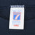 Logo 7 neck label marked large and made in USA inside navy sweatshirt