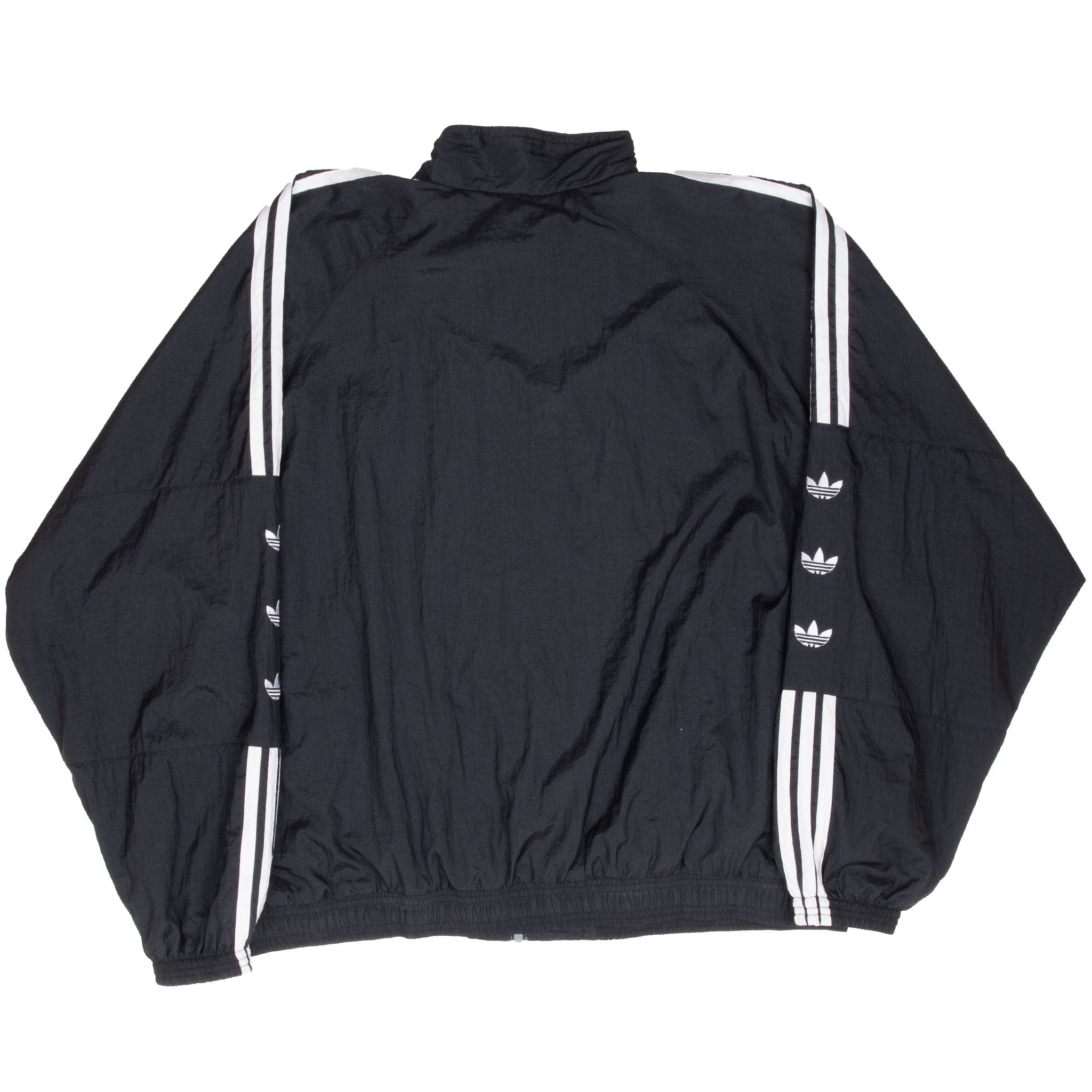 Vintage Adidas Black 3 Stripes Windbreaker Jacket 1990S Size XL