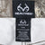 Realtree waistband and care labels showing Max-1 color and 34/30 sizing