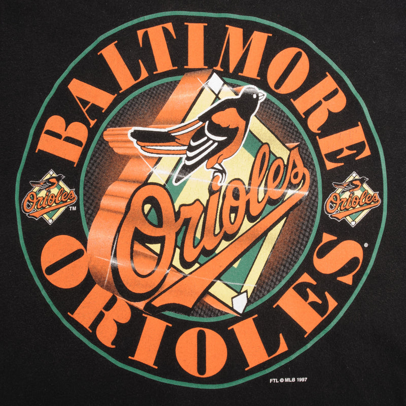 Vintage MLB Baltimore Orioles Tee Shirt 1997 Size Large Made In USA With Single Stitch Sleeves