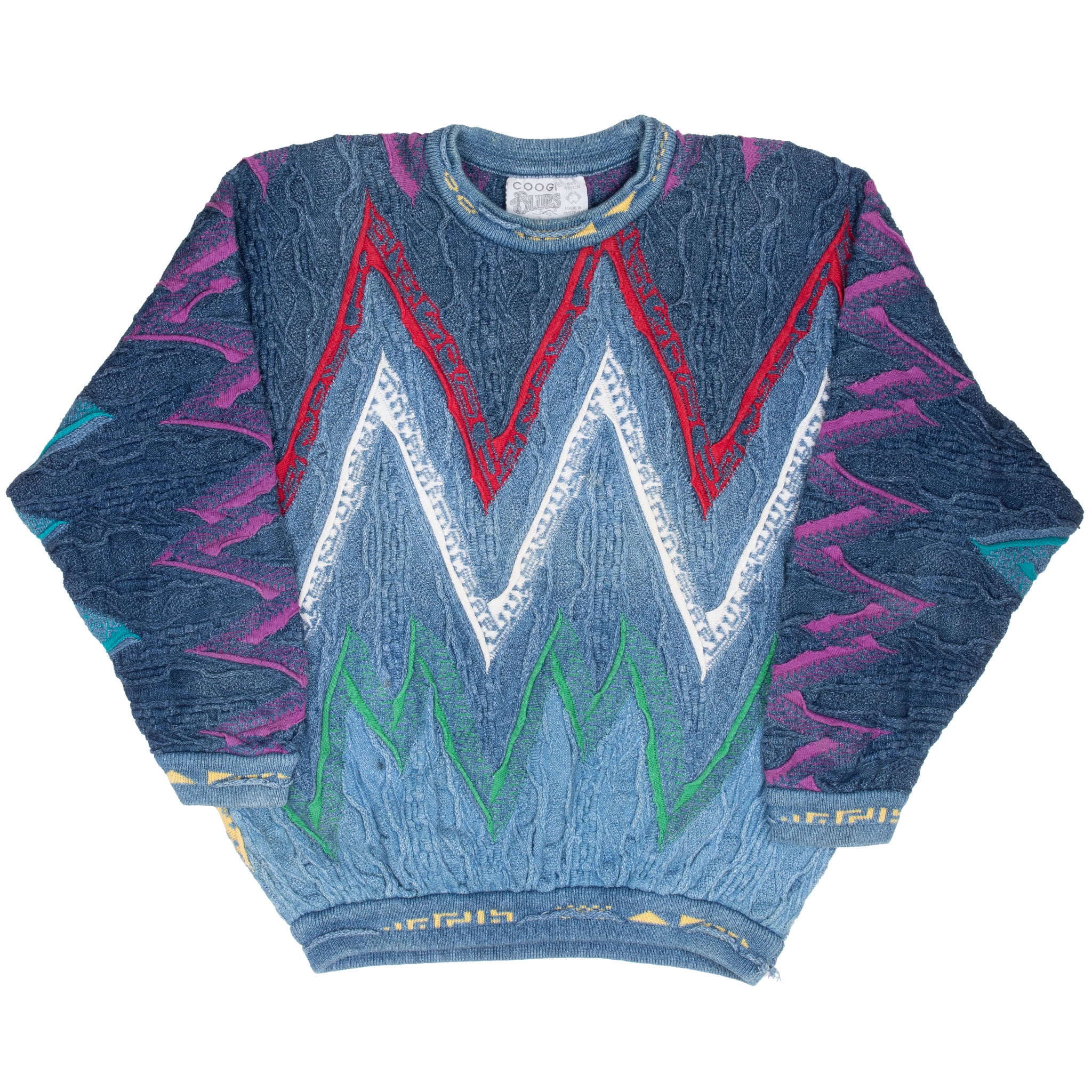 Vintage Coogi Blues Knit Sweatshirt Size XL 1990S Made In Australia