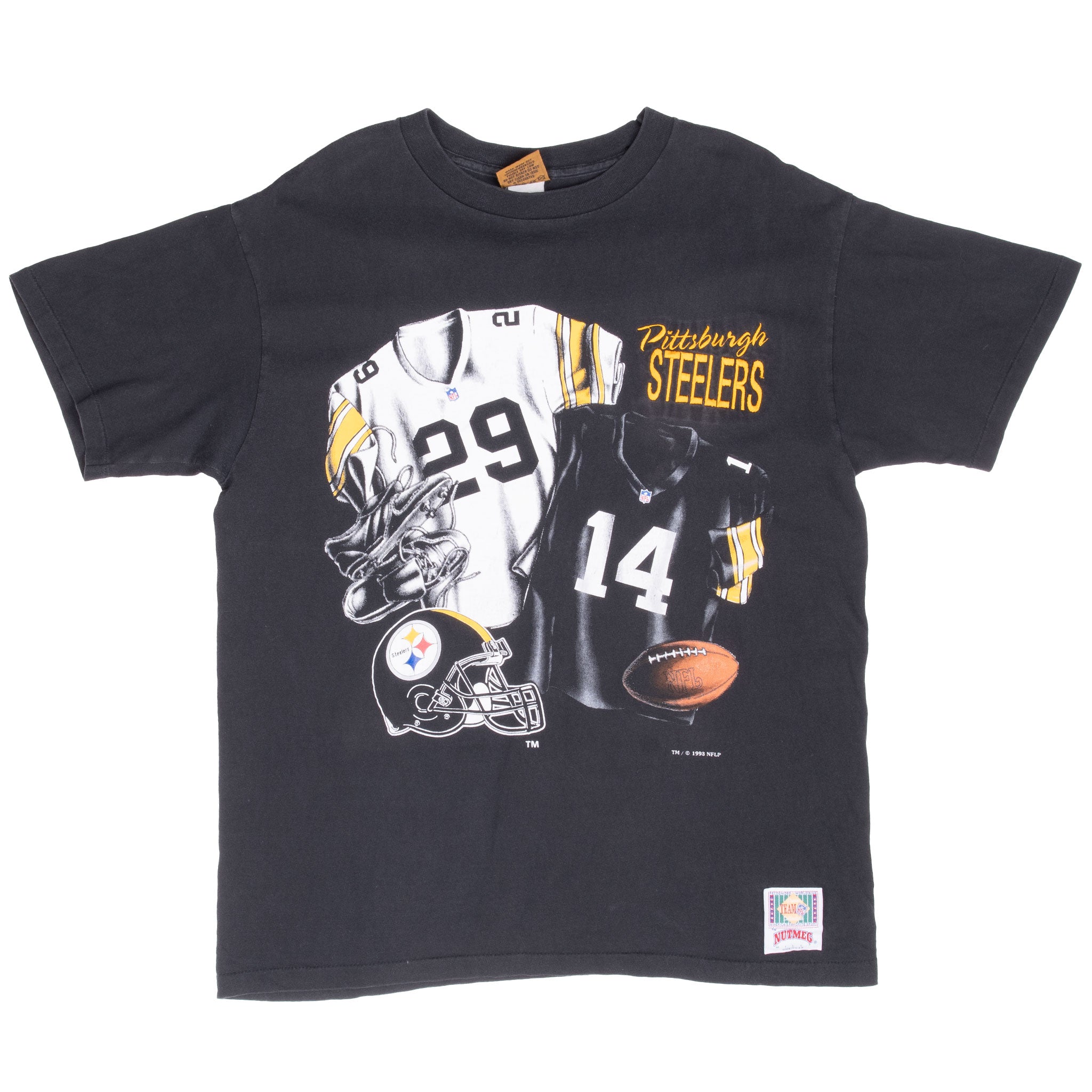 Vintage Nfl Pittsburgh Steelers Locker Room Tee Shirt 1993 Size Medium Made In Usa