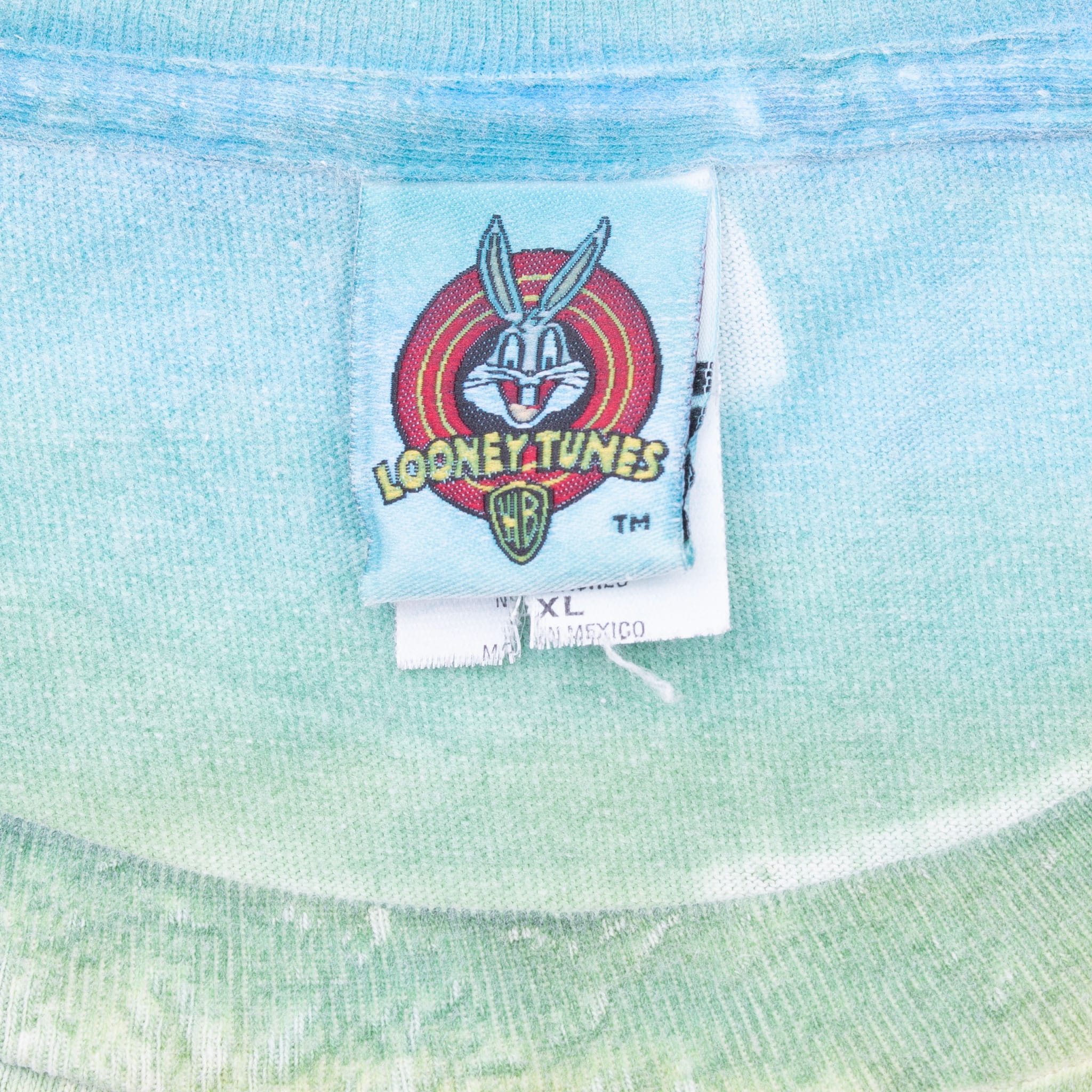 Vintage Tie-Dye Looney Tunes Taz 1997 Tee Shirt Size Xl With Single Stitch Sleeves