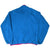 Back of blue Patagonia fleece pullover with magenta hem trim