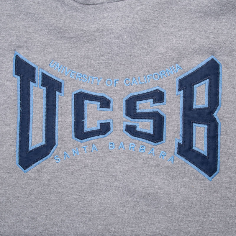 Vintage Ucsb Santa Barbara Grey Hoodie Sweatshirt 1990S Size Medium