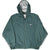 Full front view of green Nike hooded windbreaker with zip closure and white Swoosh