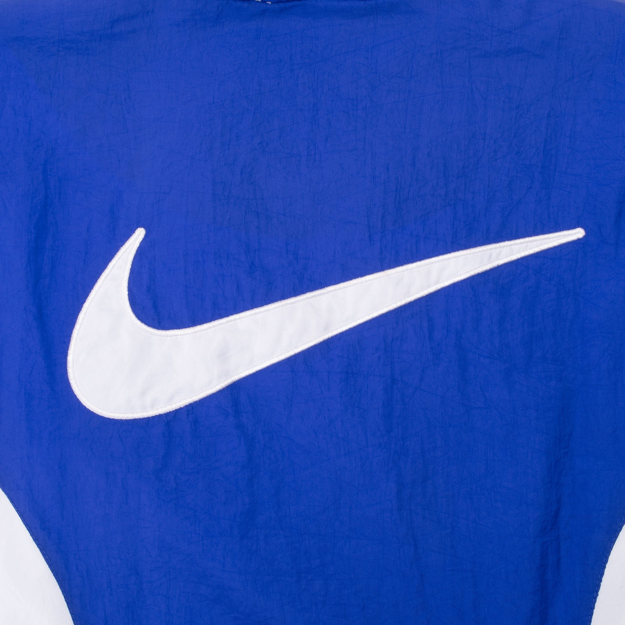 Vintage Nike Big Swoosh Navy Blue Windbreaker Jacket 1990S Size XL