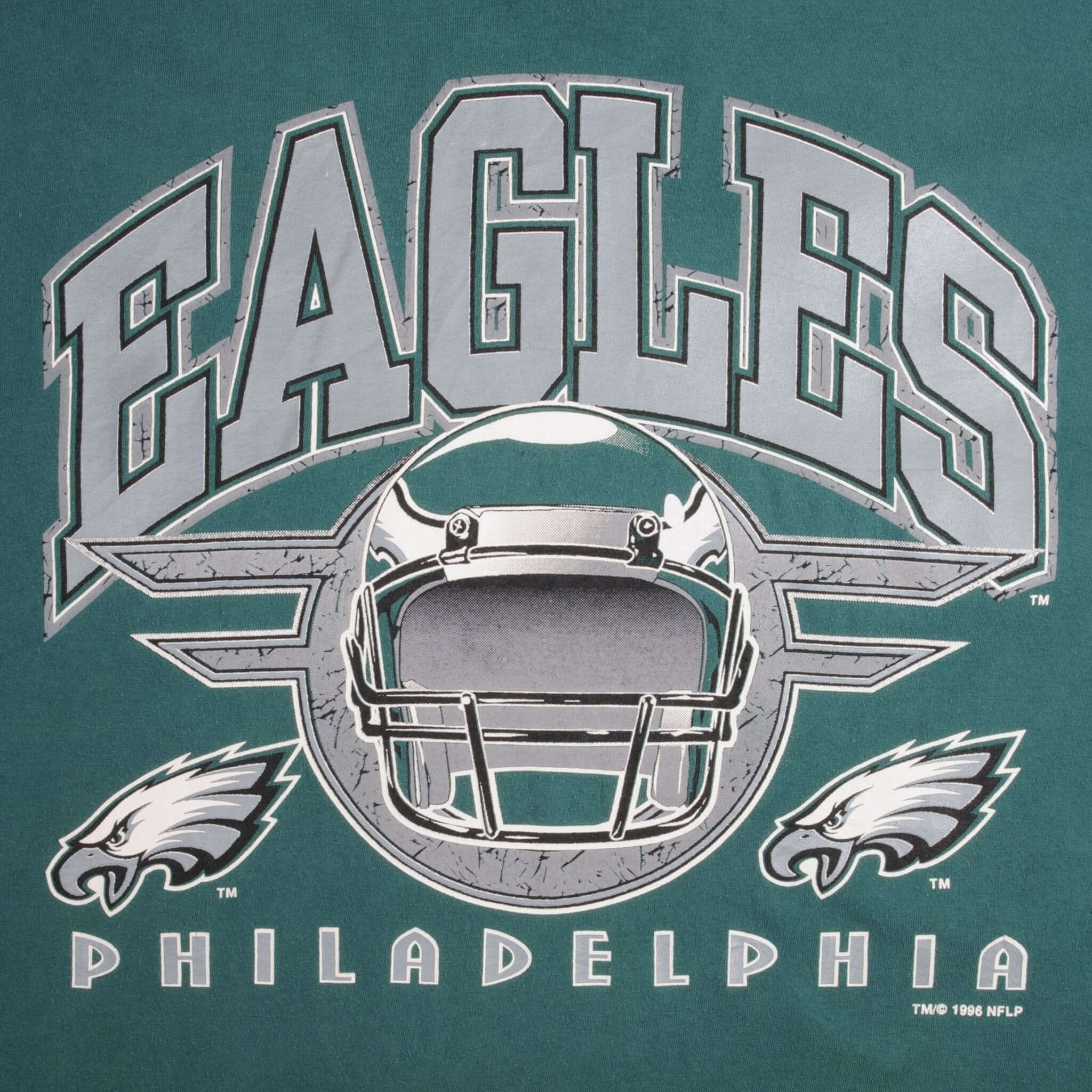 Vintage NFL Philadelphia Eagles 1996 Tee Shirt Size XL Made In USA With Single Stitch Sleeves