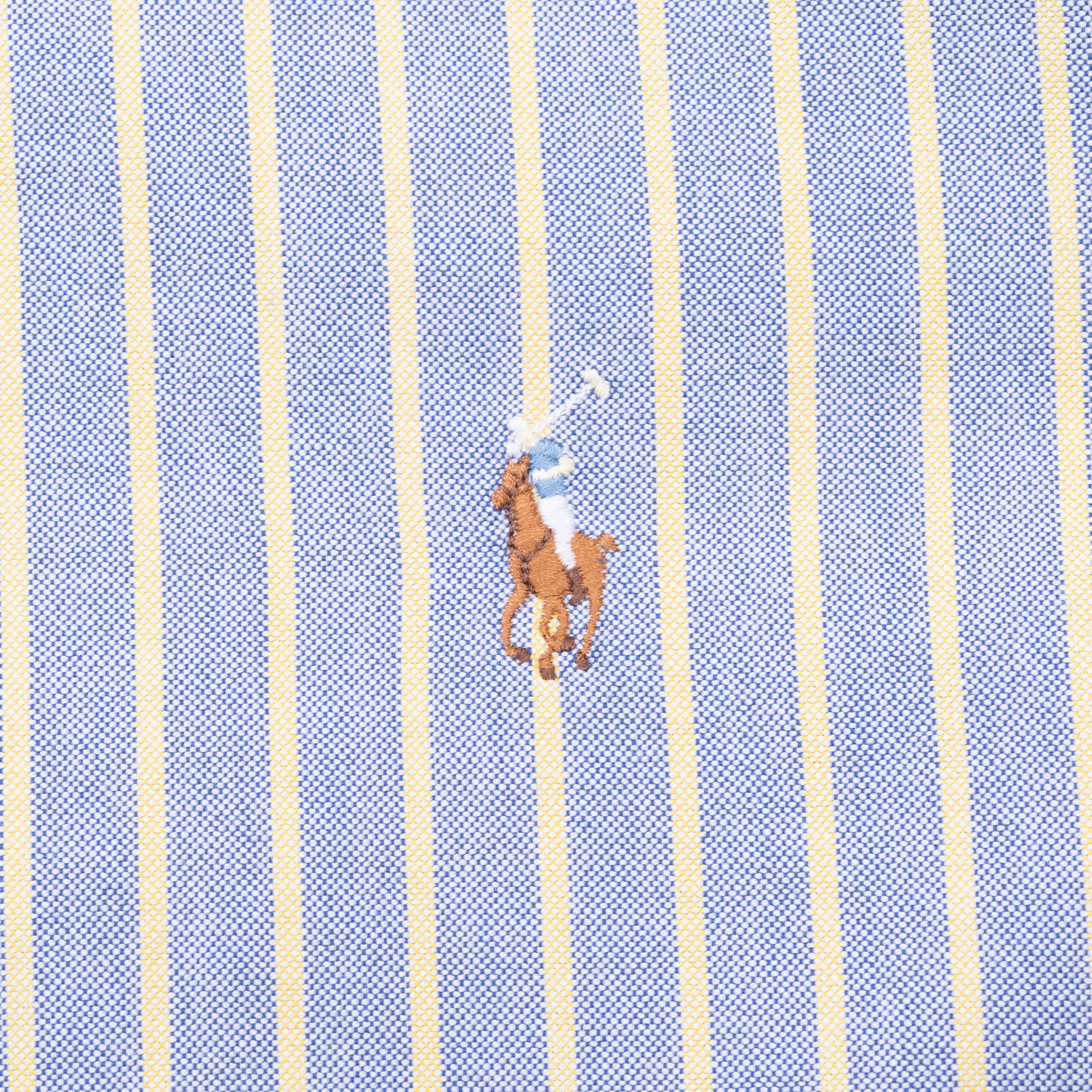 Vintage Ralph Lauren Blue And Yellow Stripped Shirt 1990S Size Medium