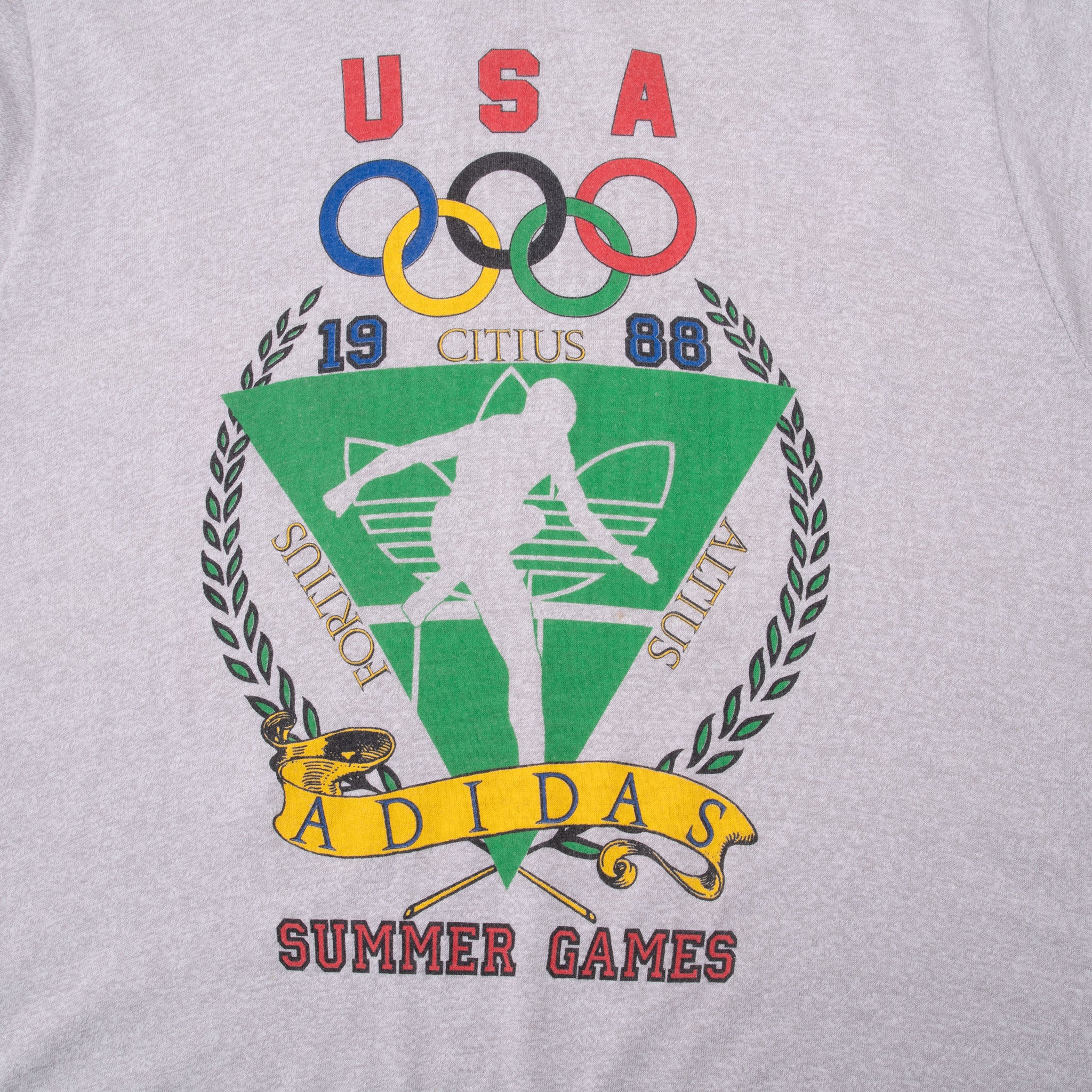 Vintage Adidas 1988 Olympic Games Seoul Korea Team Usa Tee Shirt Size Small Made In Usa