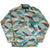 Full front of Patagonia Snap-T grey trout-pattern fleece pullover with teal trim and chest pocket