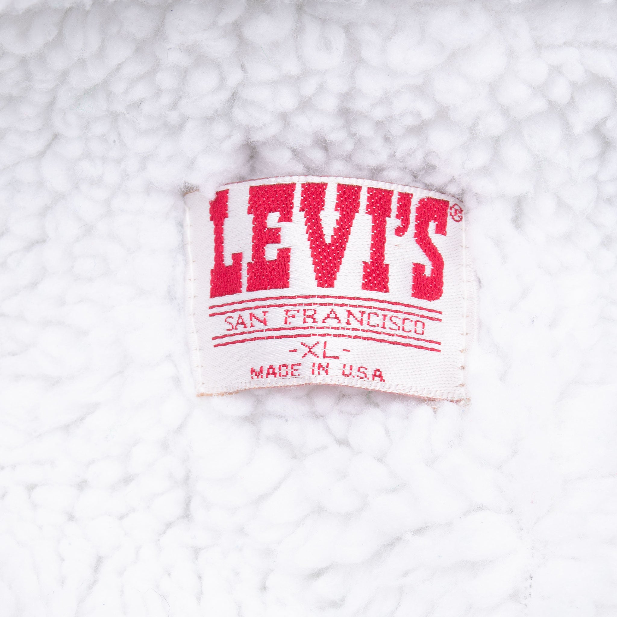 Vintage Levis Sherpa Trucker Blue Denim Jacket 1980S Size XL Made In Usa