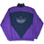 Back of purple and navy Adidas windbreaker with large white outlined Trefoil logo