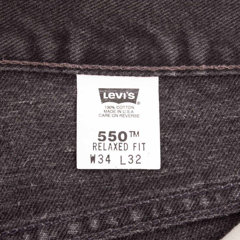 VINTAGE LEVIS 550 RELAXED FIT BLACK JEANS 1980S SIZE W34 L32