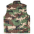 Back view of The North Face ThermoBall puffer vest in green, brown, and tan camouflage