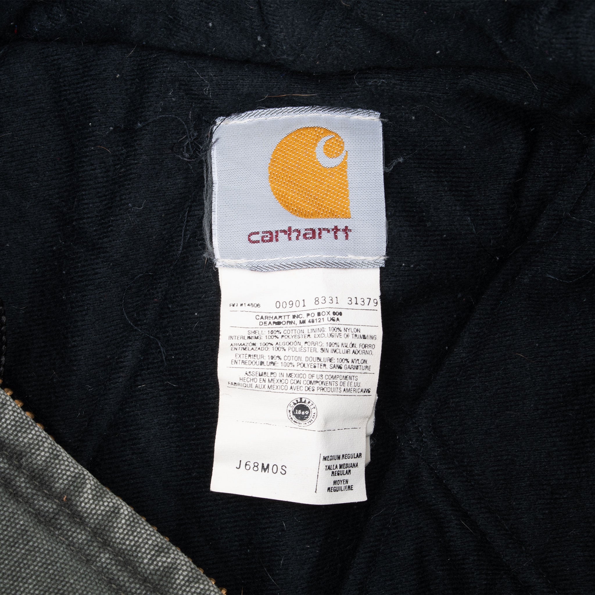 Vintage Carhartt Green Faded Active Hooded Jacket 1990S J68Mos Size Medium