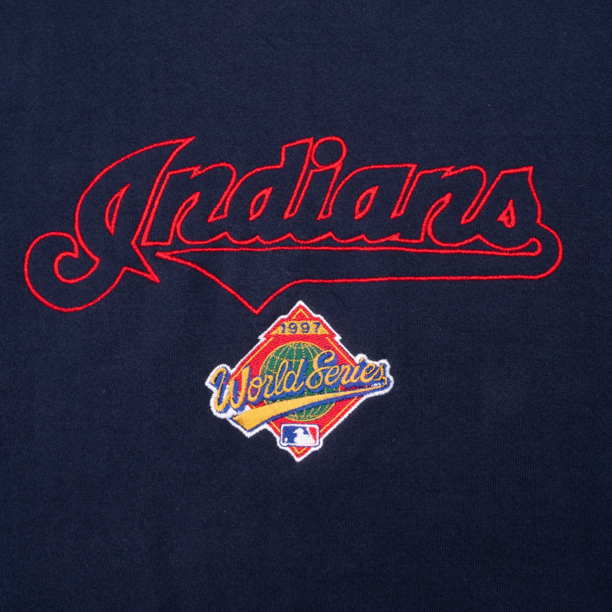 Vintage Mlb Cleveland Indians World Series 1997 Embroidered Sweatshirt Size Large