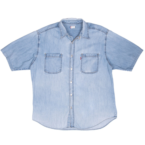 Vintage Levis Denim Short Sleeve Shirt Size XL 2000S