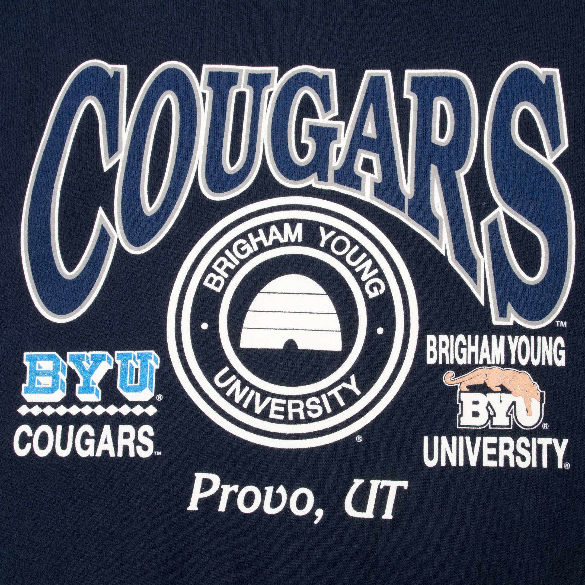 Vintage Byu Brigham Young Cougars University 1990S Sweatshirt Size XL Made In Usa