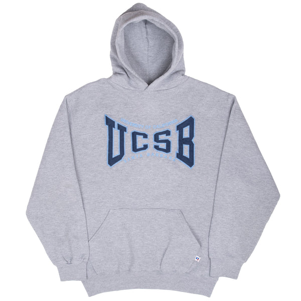 Vintage Ucsb Santa Barbara Grey Hoodie Sweatshirt 1990S Size Medium Made In Usa