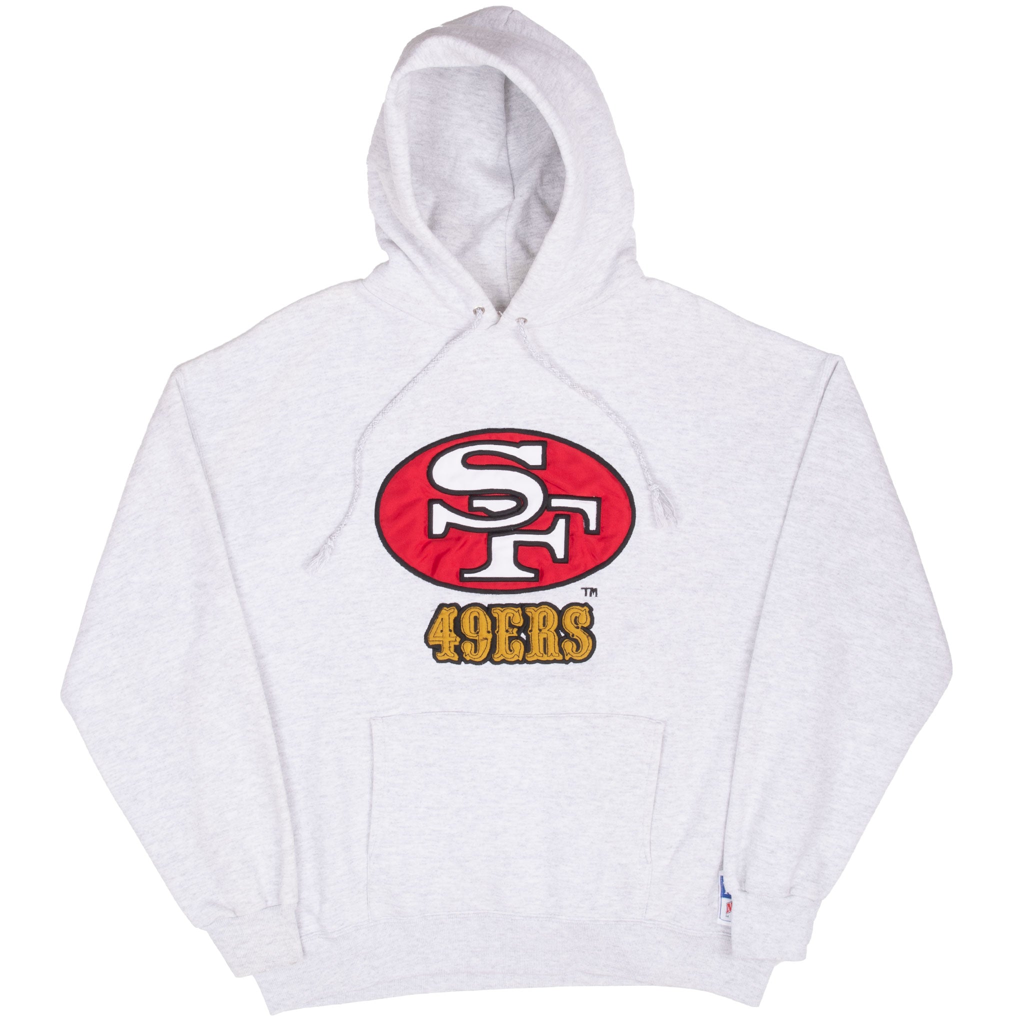 Vintage Nfl San Francisco 49Ers 1990S Grey Hoodie Sweatshirt Size Large Made In Usa
