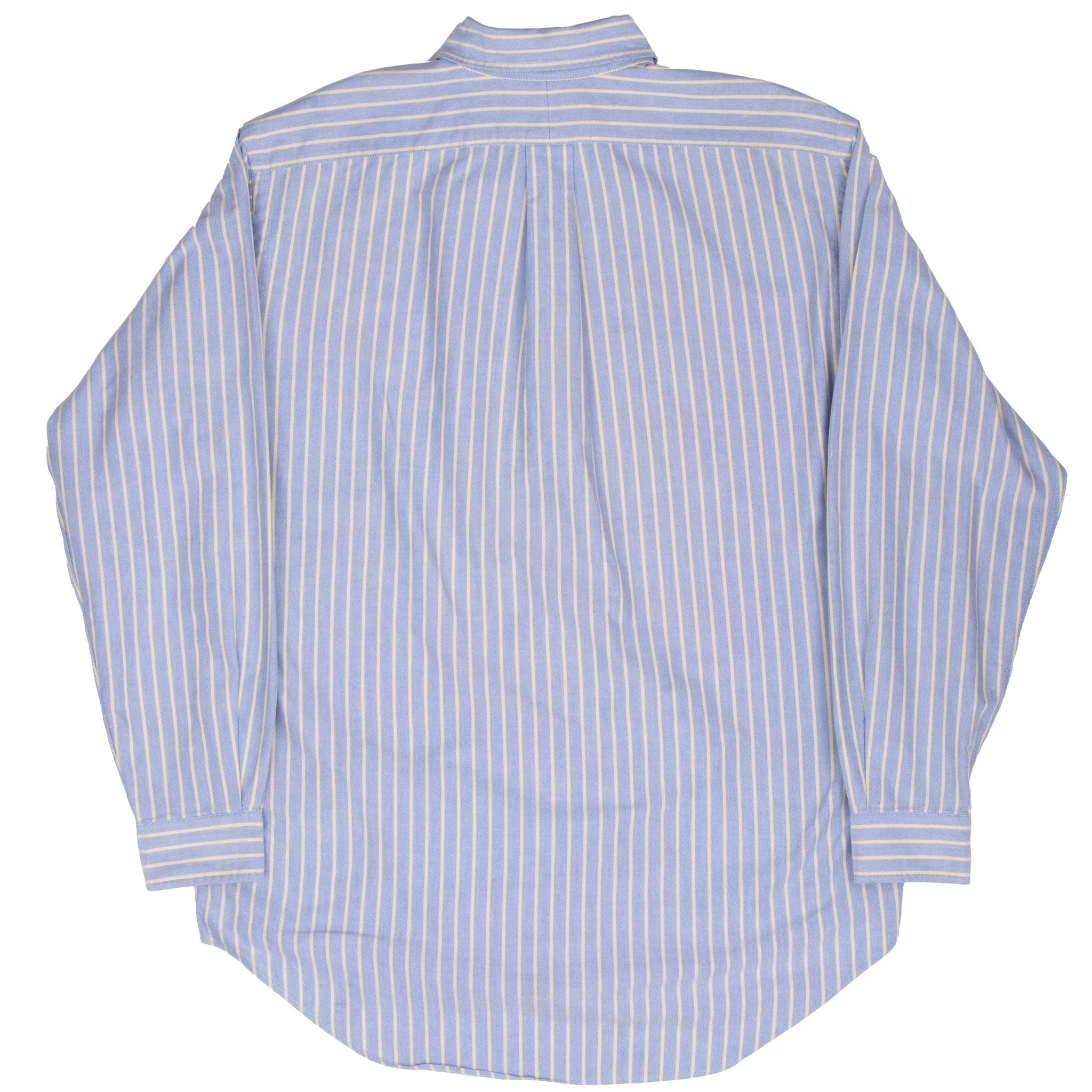 Vintage Ralph Lauren Blue And Yellow Stripped Shirt 1990S Size Medium