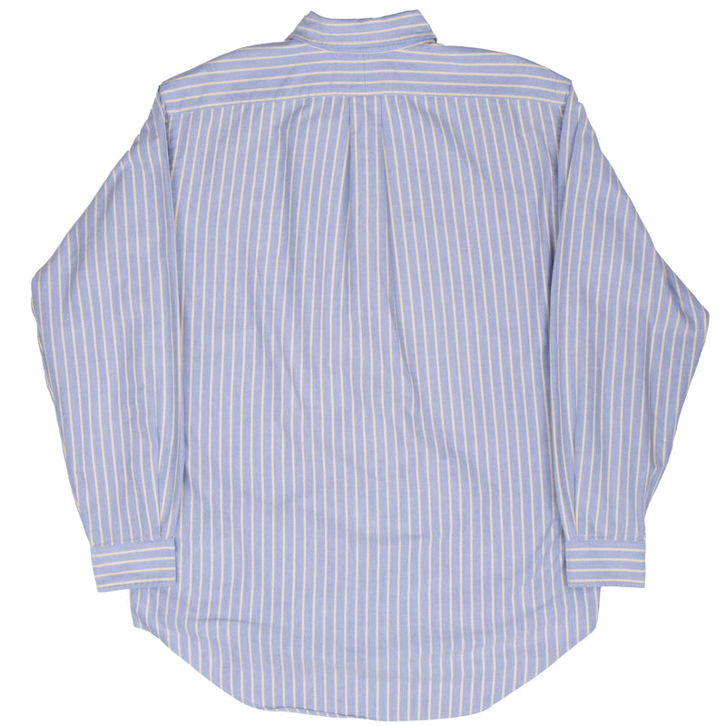 Vintage Ralph Lauren Blue And Yellow Stripped Shirt 1990S Size Medium