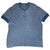 Front of Polo Ralph Lauren blue striped short-sleeve henley T-shirt with ribbed cuffs