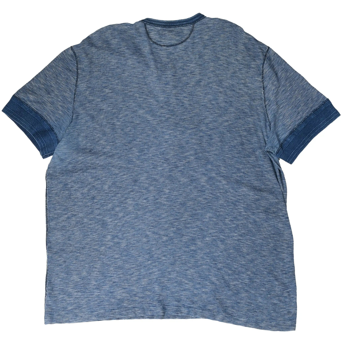 Back of Polo Ralph Lauren blue striped short-sleeve henley T-shirt