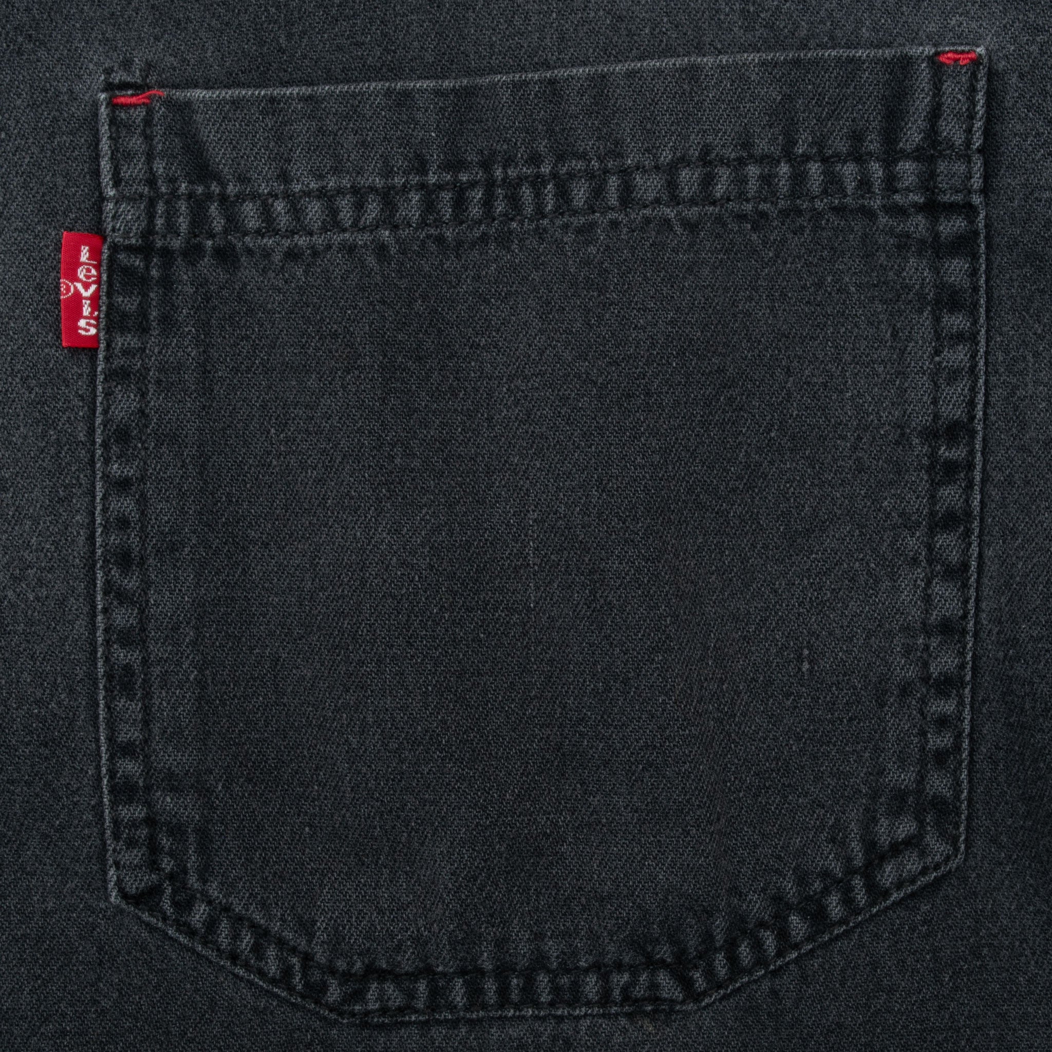 Vintage Levis Red Tab Denim Black Pocket Shirt 1990S Size Medium