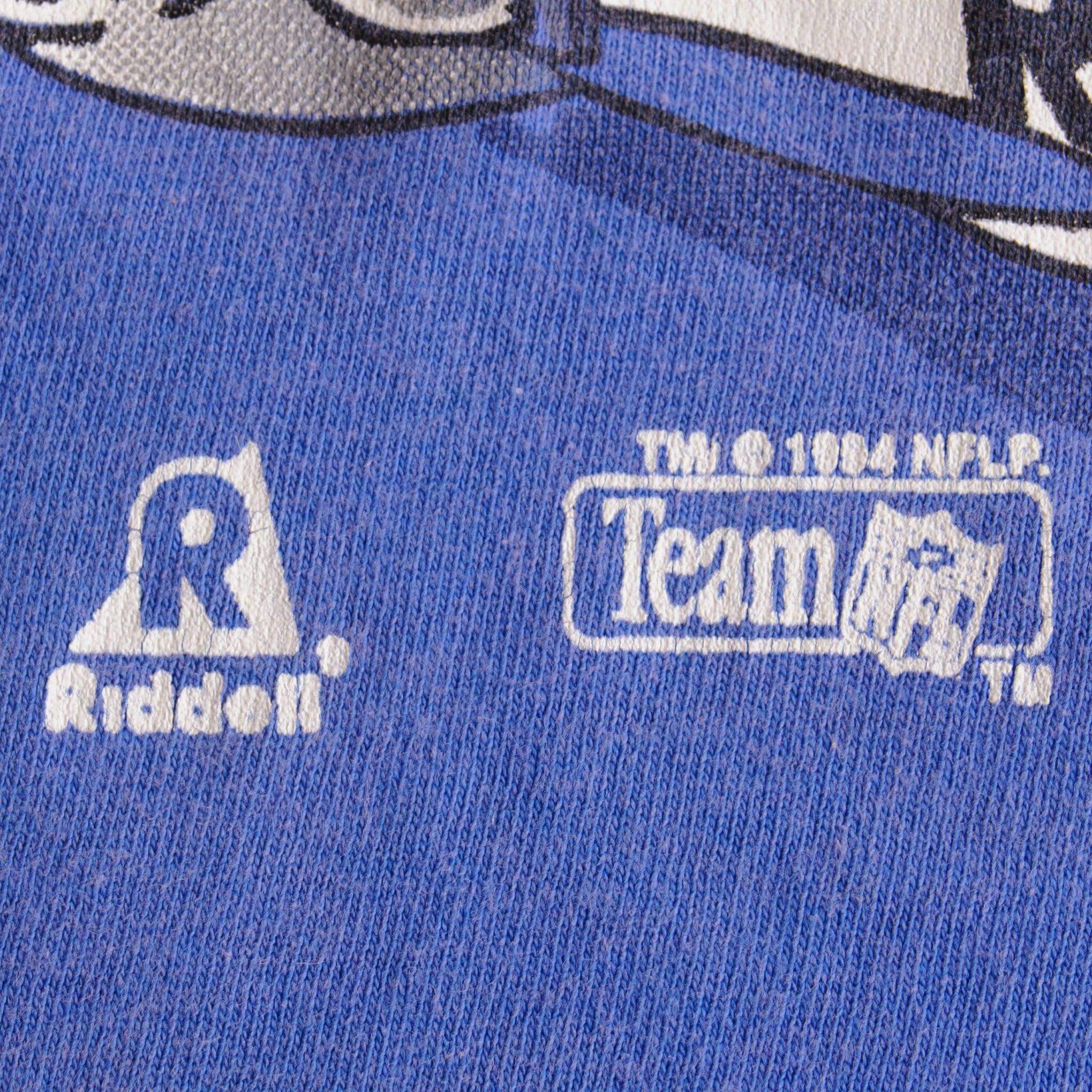 Vintage National Football League New York Giants Riddell Tee Shirt 1991 Size Medium Made In USA With Single Stitch Sleeves.