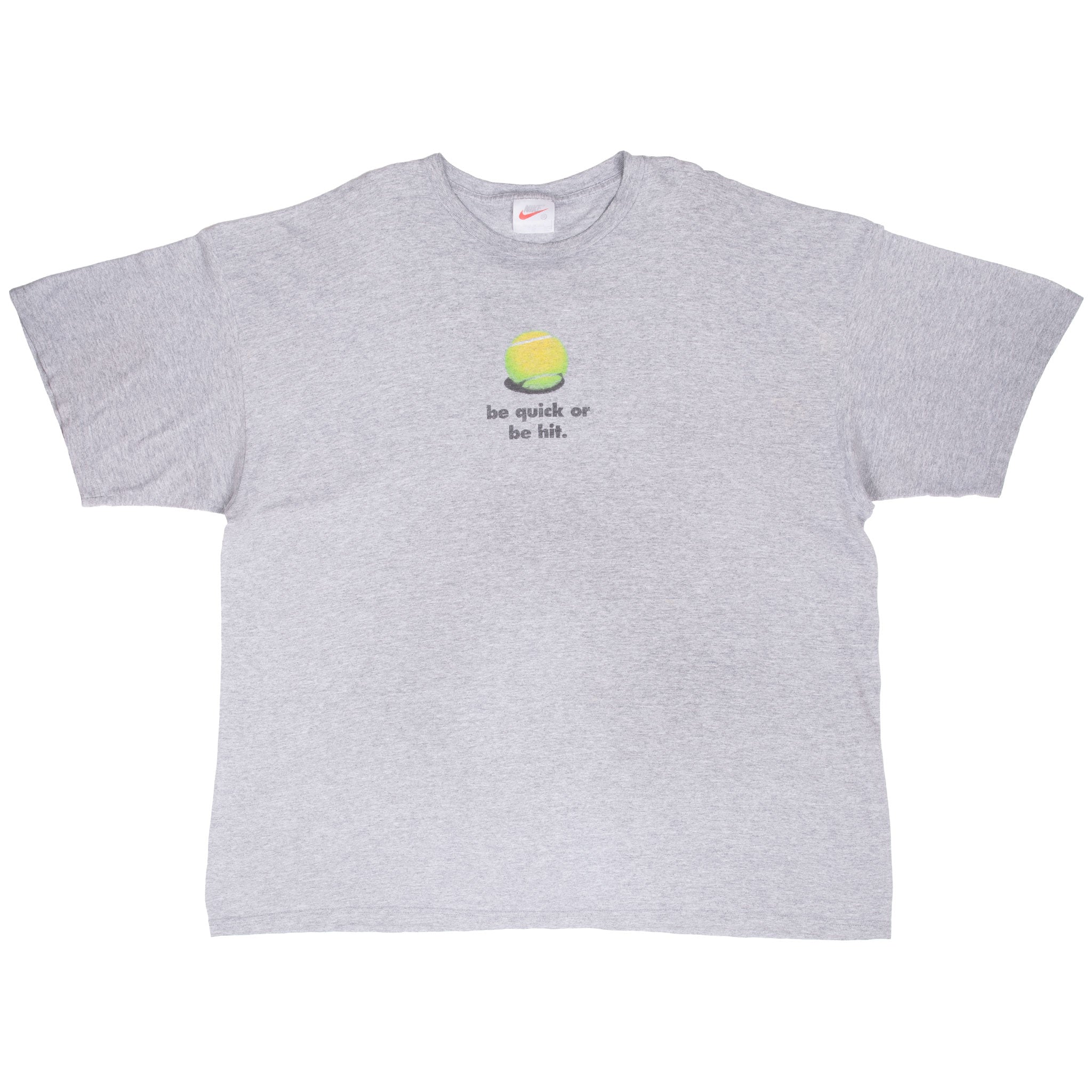 Vintage Nike Tennis Be Quick Or Be Hit Tee Shirt 1990S Size 2XL Made In Usa