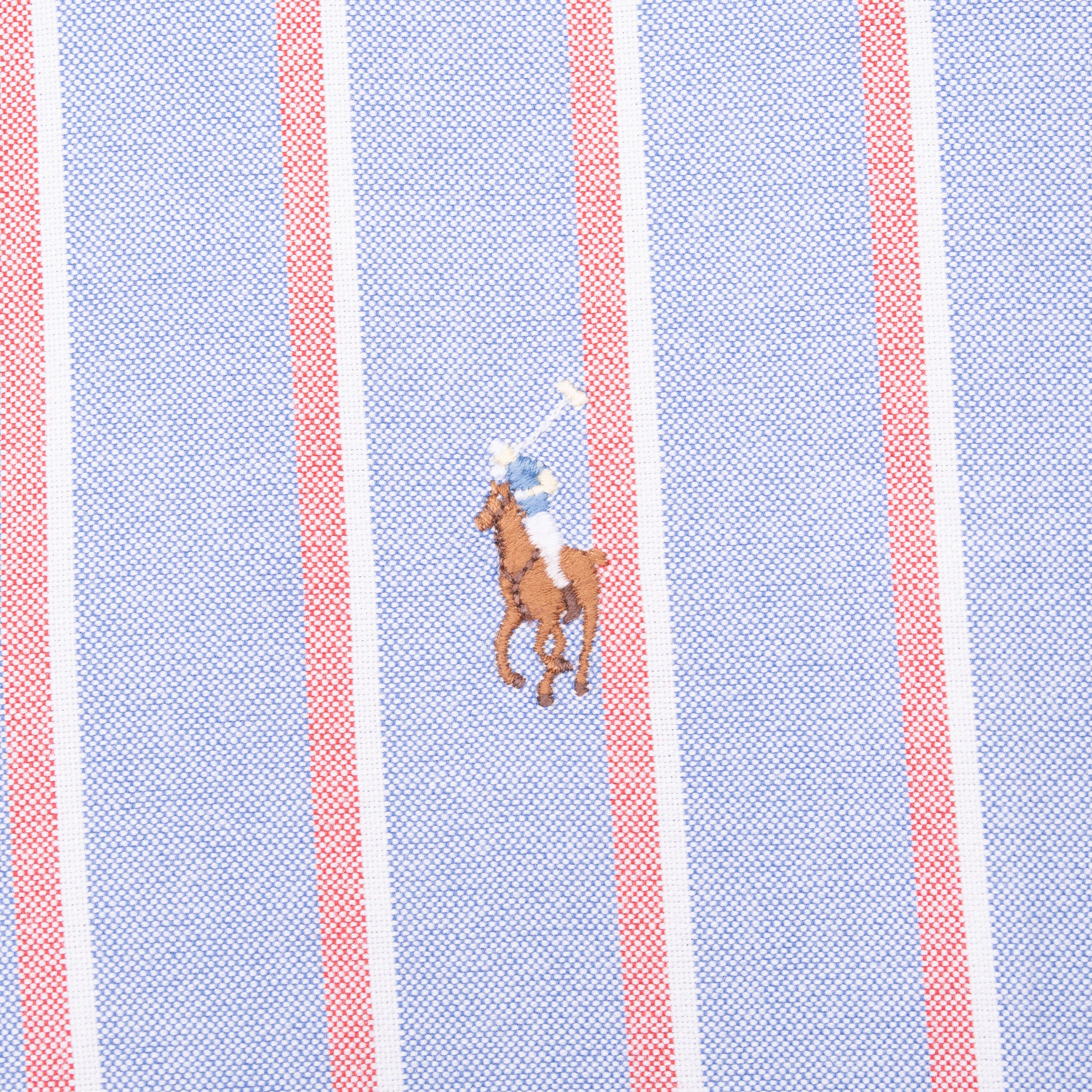 Vintage Ralph Lauren Blue And Red Striped Shirt 1990S Size Medium