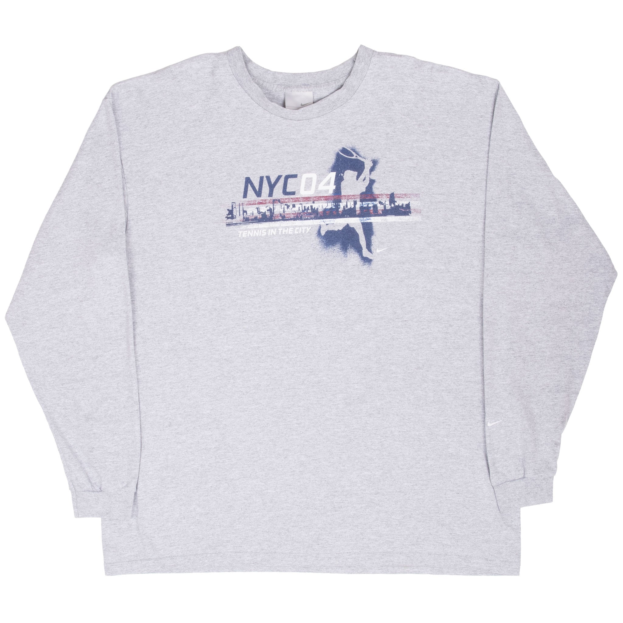 Vintage Nike Tennis In The City Nyc Long Sleeve Tee Shirt 2004 Size XL
