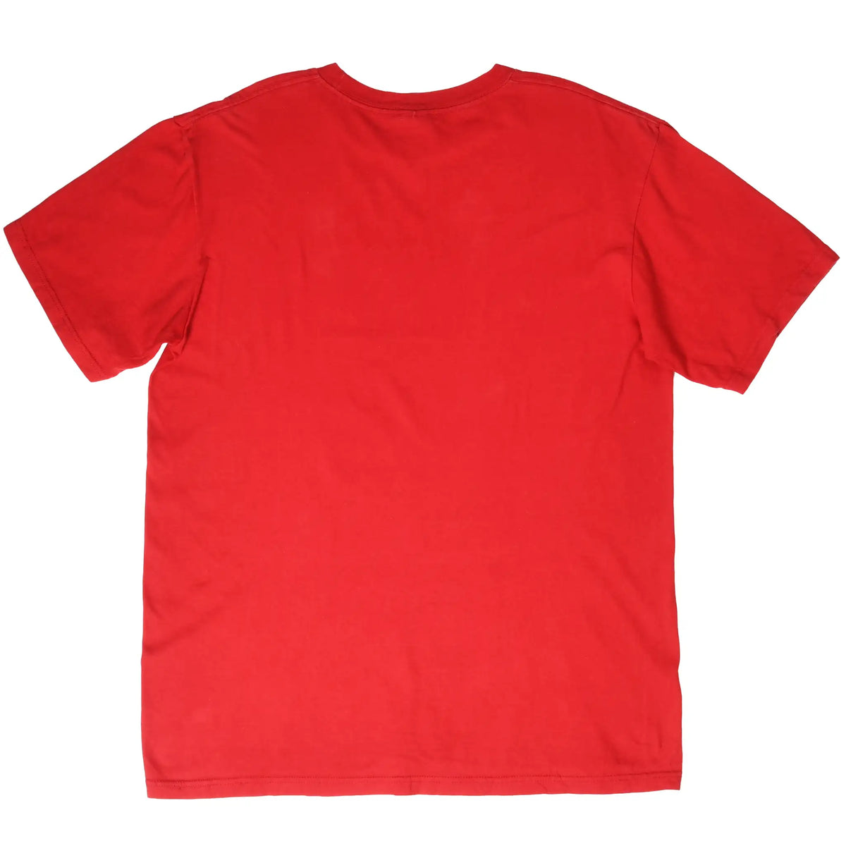 Back of red Supreme Nasty Nas T-shirt with a plain design