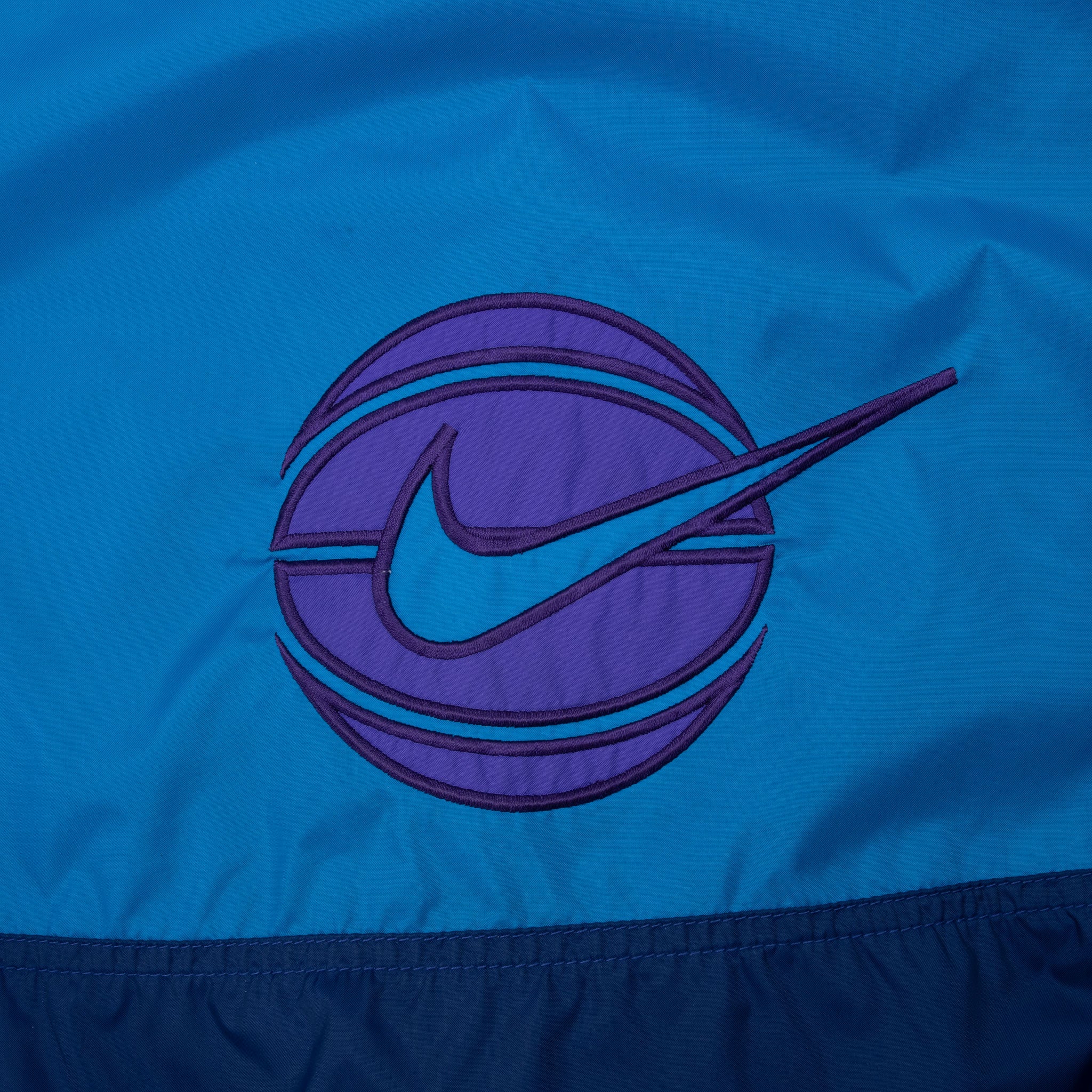 Vintage Nike Classic Swoosh Blue Purple Windbreaker Jacket 1990S Size Large